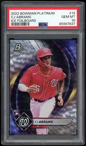 Bowman Platinum Ice Foilboard 2022 #14 C J Abrams novato PSA 10 - Imagen 1 de 2