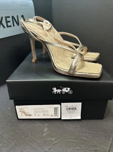 Coach Kaia Metallic High Heel Sandal - Platinum Champagne-CA463-Women’s Size 7 B - Picture 1 of 16