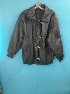 Covington Outerwear Black Leather Zip-Up Jacket With Toggle Closures Mens Large - Picture 1 of 6