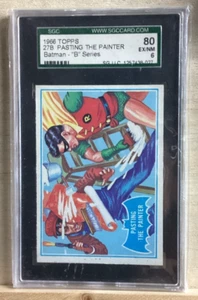 1966 TOPPS BATMAN BLUE BAT BACK #27B PASTING THE PAINTER EX/NM - Picture 1 of 2