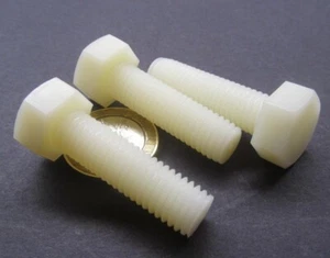 Tap Bolt, FT, Nylon, Metric, Natural M10 x 1.5 x 35 mm Length, 25 pc - Picture 1 of 18