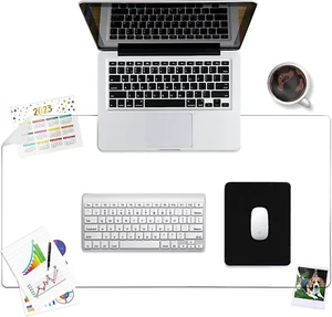 Clear Writing Desk Mat Pad 1.5mm Transparent PVC Waterproof Non-Slip Protector f - Picture 1 of 12