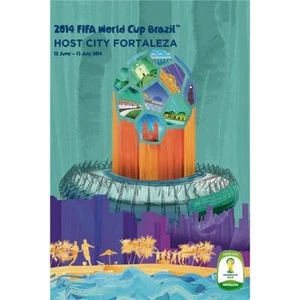 Póster de fútbol de la ciudad anfitriona Fortaleza 24 x 36 de la Copa Mundial 2014 - Imagen 1 de 1