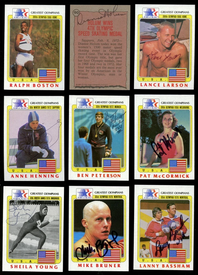 23 различные подписанные с автографом 1983 Topps величайшие олимпийцы олимпийские карты - Изображение 1 из 3