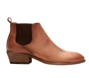 Botas al tobillo de cuero Frye para mujer Carson Chelsea, coñac, talla 11 M - Imagen 1 de 12