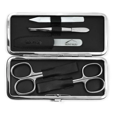 GÖSOL 5-teiliges Maniküreset mit Glasnagelfeile, Lederetui | Deutschland Weiß - Bild 1 von 4