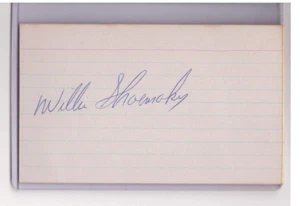WILLIE SHOEMAKER SIGNED 3x5 INDEX CARD AUTOGRAPH HORSE RACING JOCKEY AUTO D.2003 - Picture 1 of 2