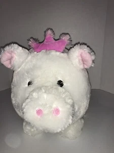 big white piggy bank ,with pink crown.very soft - Picture 1 of 9