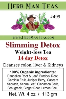 SLIMMING DETOX 茶 #499 - 清洁肝脏,减少肿胀和控制食欲 — 第 1/4 张图片