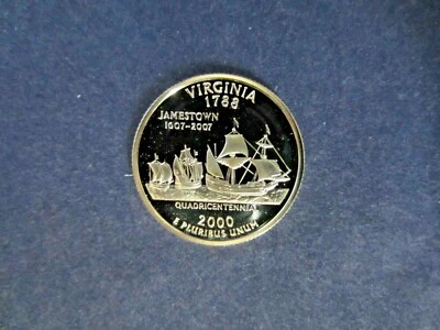 2000-S SILVER Quarter VIRGINIA Deep Cameo Mirror Proof Upper Grading Range - Image 1 of 3