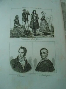 Gravure 1834 - Costumes de la Gironde - Picture 1 of 1