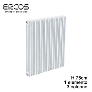 Radiatore tubolare bianco in acciaio 3 colonne - H 750 mm - Comby Ercos - Imagen 1 de 5