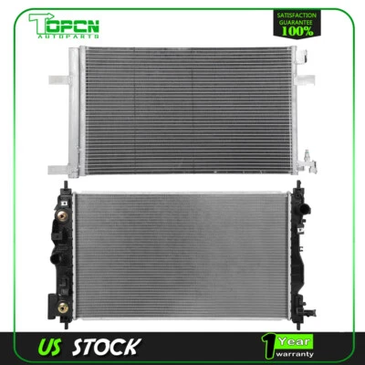 Fits Buick Regal Chevrolet Impala Replacement Radiator & Condenser Assembly - Image 1 of 4