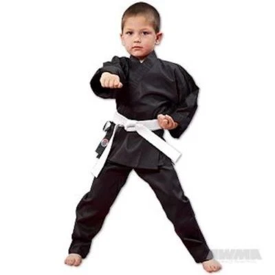 Proforce Karate Uniform Gi BLACK with White Belt ADULT or CHILD - Image 1 of 2