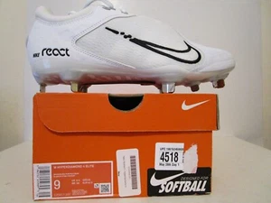 Botines de softbol de metal Nike Hyperdiamond 4 Elite para mujer blancos negros polvo talla 9 - Imagen 1 de 6