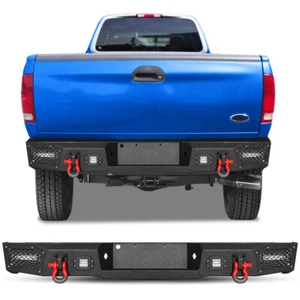 Steel Rear Bumper For 1997-2003 Ford F150 Pickup with LED Work Lights & D-Rings - Picture 1 of 8