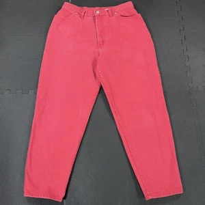 Vintage 90s Faded Glory Tapered Jeans Damen 16P (31x28) Pink Denim Made in USA - Bild 1 von 8