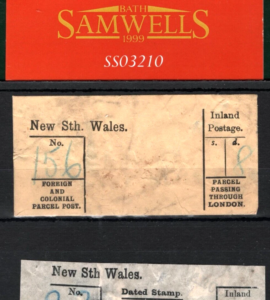 GB Australia *NEW SOUTH WALES* Foreign & Colonial PARCEL POST LABELS{2} SS3210 - Image 1 of 4