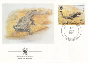 Crocodile WWF Congo FDC #3 1987 (141268) - Picture 1 of 1