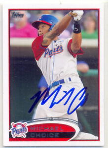 MICHAEL CHOICE STOCKTON PORTS OAKLAND A'S SIGNED PRO DEBUT CARD TEXAS RANGERS