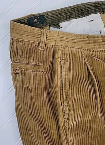Pantalone Club Room velluto a coste uomo 35x32 marrone plissettato vintage Y2K CUFFED VINTAGE - Foto 1 di 8