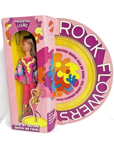 Vintage 1970 Mattel Rock Flowers Puppe "LILAC" Neu in OVP mit Schallplatte - Rarität Farbkarton - Bild 1 von 9