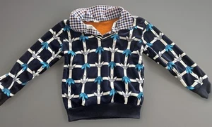 Adidas kids Fleece Pajama Top Sweatshirt With Collar Size 6? Children’s Rare - Picture 1 of 8