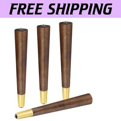 Luxo Moderno 16 Polegadas Pernas de Madeira com Base de Latão - Ideal para Atualização de Móveis - Imagem 1 de 4