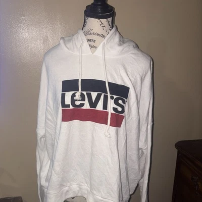 Sudadera con Capucha Levi's Para Mujer Talla XL Blanca Logo Deletrear Floral Pullover Sudadera Foto 1 de 4