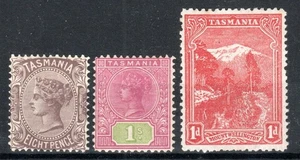 Australia - Tasmania 1906-12 issues SG 255, 257 and 261 MH - Picture 1 of 1