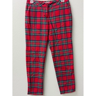 Pantalones al tobillo Vineyard Vines para mujer Navidad a cuadros talla 2 rojo verde vacaciones Foto 1 de 4