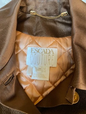 CHAQUETA BOMBER ESCADA COUTURE FABRC EN COBRE CRISTAL EMBELLECIDO BOTONES 38 M Foto 1 de 4