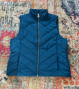 Michael Kors X Large Puffer Quilted Vest Jacket Luxe Teal Blue Women’s MSRP $125 - Picture 1 of 6
