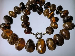 Bernstein Barokkugel Kette aus Moor Bernstein sehr Massiv Exclusiv-128g - Bild 1 von 3