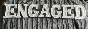 Light Up Letters Plastic Party Sign Festival Stand Decoration ENGAGED 6.25" tall - Picture 1 of 8