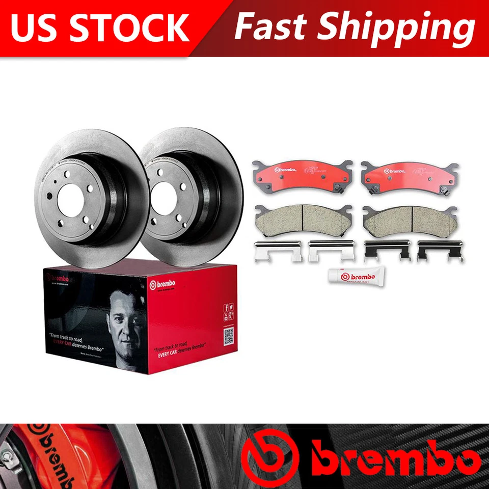 Fits 2001 Chevrolet Silverado 1500 HD Rear Brake Rotors & Ceramic Brake Pads - Image 1 of 4