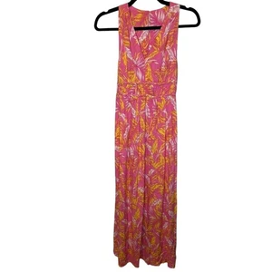 Jessica Simpson Pink Floral Maxi Dress Sleeveless XS Tropical Smocked - Picture 1 of 5