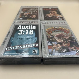 WWF Attitude Collection VHS Lot Sealed 4 Tapes Austin Rock Foley Survivor Series - Bild 1 von 6