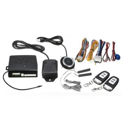 Sistema de parada de arranque de motor de automóvil con botón pulsador de 12 V para alarma de entrada automática sin llave negro Foto 1 de 4