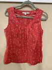 Boden Sleeveless Red Floral 100% Cotton Top Size 14R