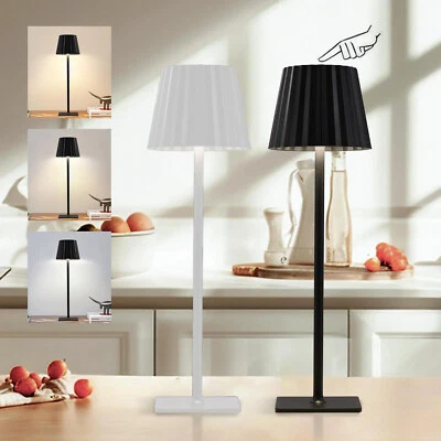 Dimmbar LED Tischlampe mit Akku kabellos Tischleuchte Touch Control Beleuchtung - Bild 1 von 4