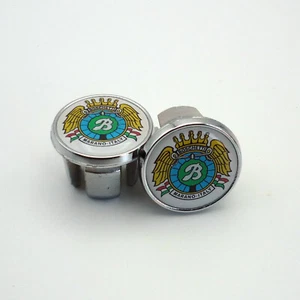 Vintage Style, Boschetti Marano, Italy, Chrome Racing Bar Plugs, Caps, Repro - Picture 1 of 3