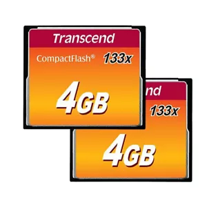 2 x Transcend 4GB 133x Compact Flash CF Memory Card for Nikon, Canon - Picture 1 of 3