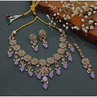 Collier de mariée indien Bollywood plaqué or Kundan Choker boucles d'oreilles ensemble de bijoux