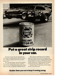 1976 VEGA FUNNY CAR / JUNGLE JIM LIEBERMAN ~ ORIGINAL QUAKER STATE AD - Picture 1 of 1