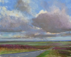 ORIGINAL MALCOLM LUDVIGSEN "Way to Lovely Whitby" pickering yorkshire PAINTING - Picture 1 of 1
