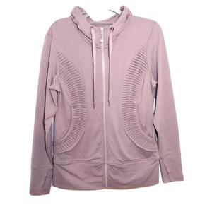 Soybu Jacket S Fresca Paschi Pintuck Pocket Thumbhole Full Zip Purple Athleisure - Picture 1 of 15