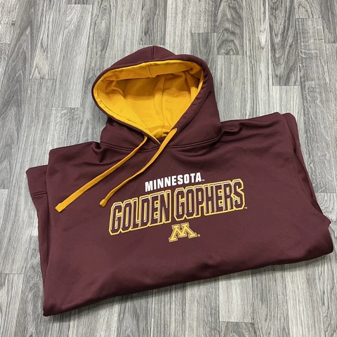 CHAMPION MINNESOTA GOLDEN GOPHERS Maroon/Gold Sweatshirt Hoodie Men's Size Large Cover
