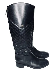 Tory Burch Claremont Quilted Leather Riding Boots Womens Size 8.5 NWOB $495 - Picture 1 of 11