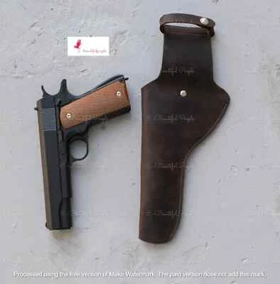 Leather Holster Revolver Black & Brown Color Handmade Western Crazy Horse Cowboy - Image 1 of 4